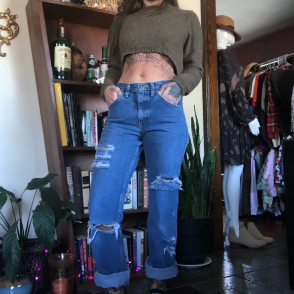 Lee Denim - Vintage Lee Jeans Custom Distressed size 8 29